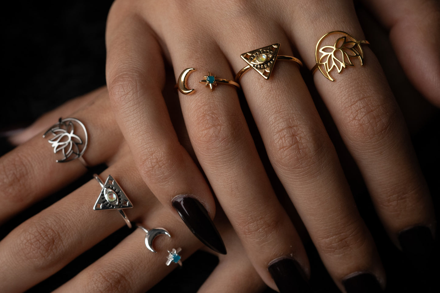 Pyramid Ring Set
