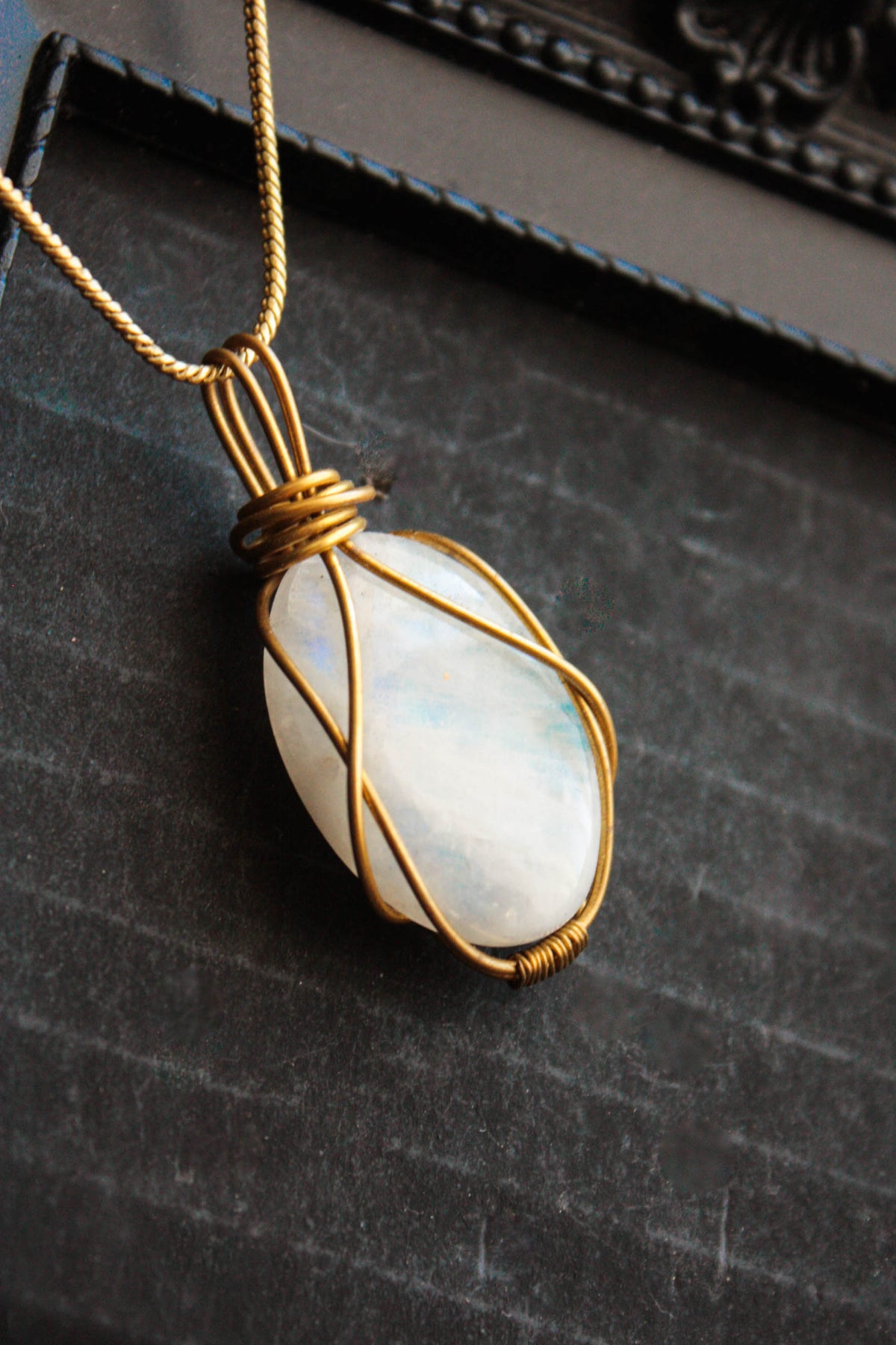Moonstone Brass Pendant