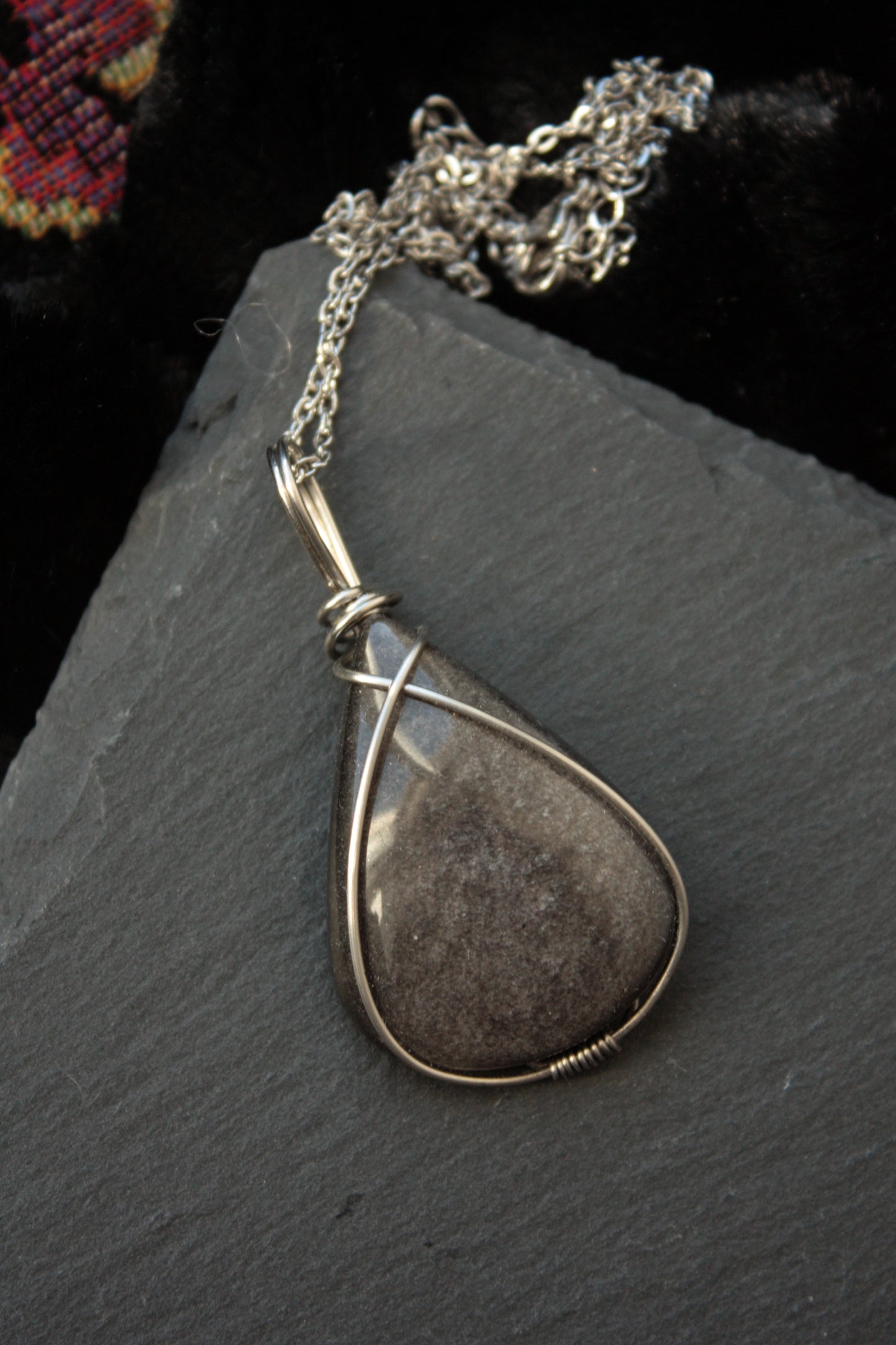 Silver Obsidian Pendant 2