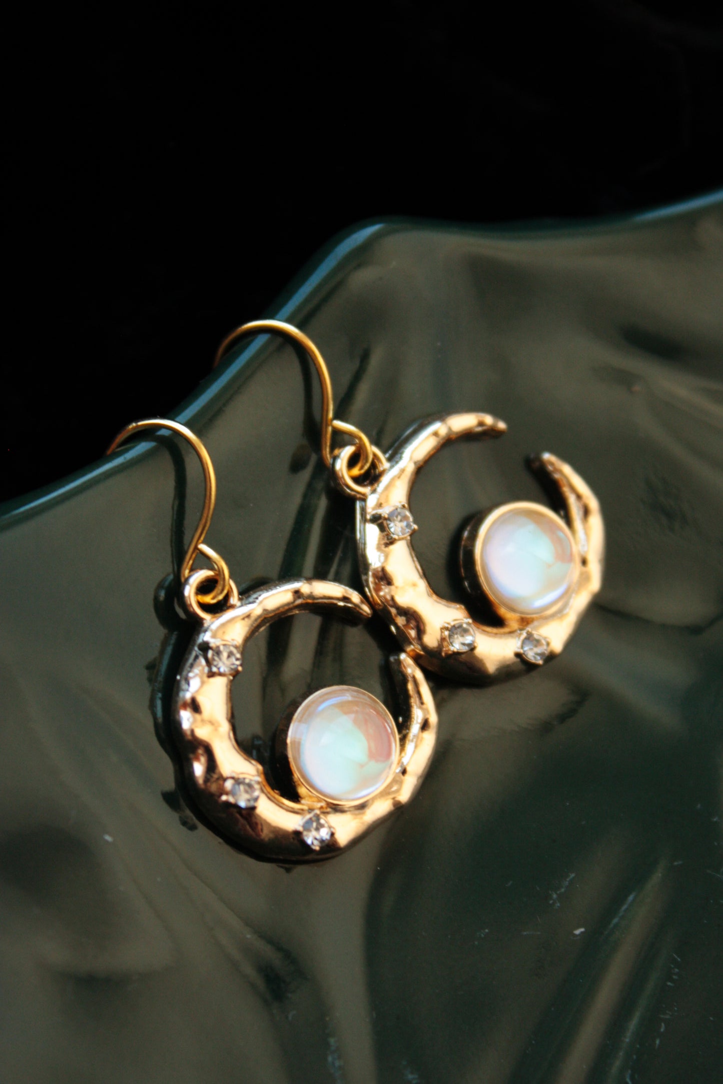 Sparkly Moon Earrings