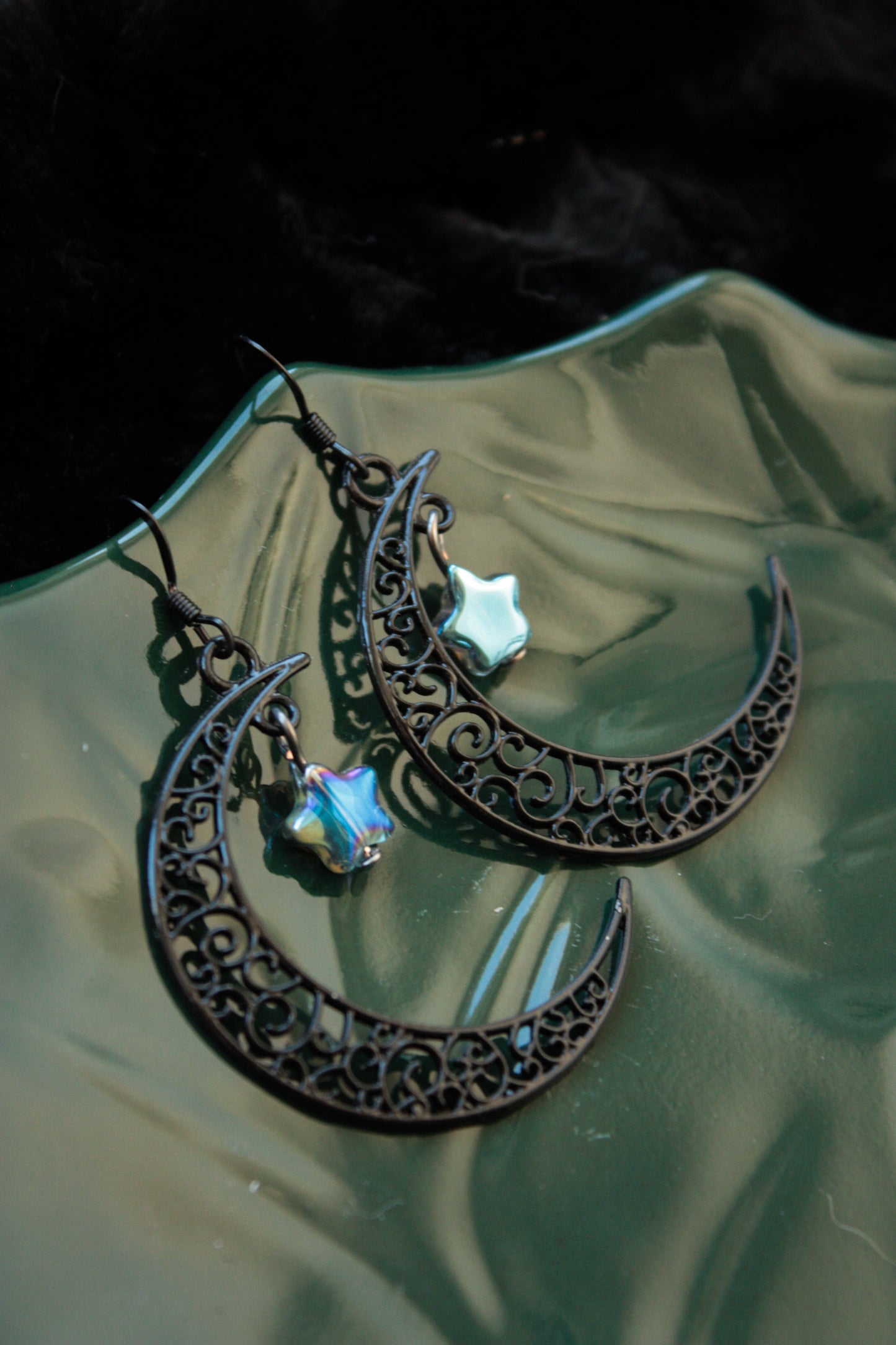 Black Moon Earrings