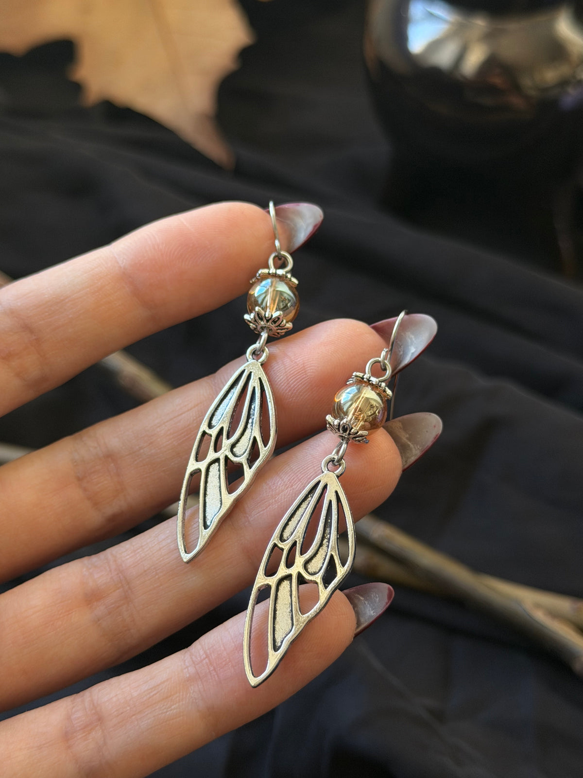Autumn Fae Wing Earrings
