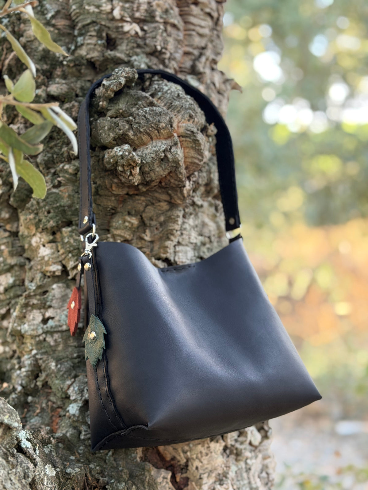 The Rowan Leather Bag — Midnight Black