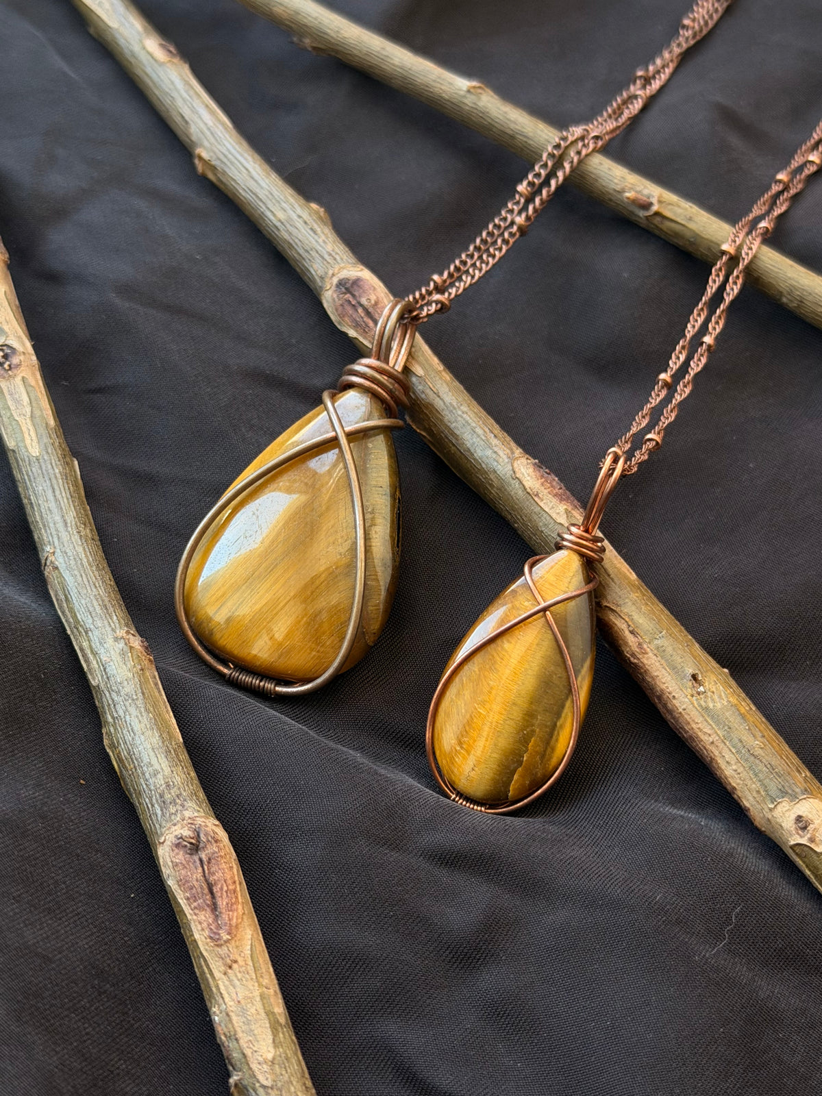 Golden Courage — Tiger's Eye Pendants