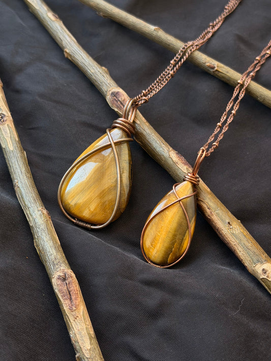 Golden Courage — Tiger's Eye Pendants