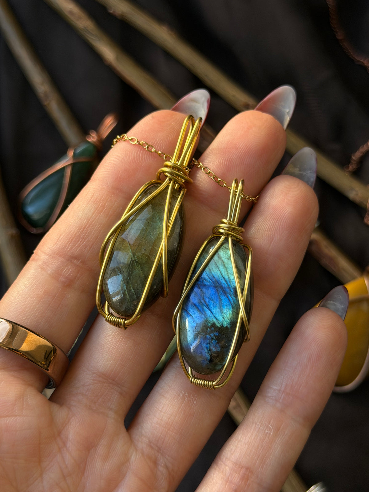 Changing Light — Labradorite Pendants