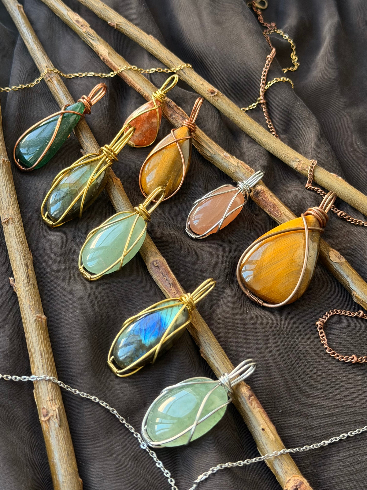 Harvest Moon — Peach Moonstone Pendant