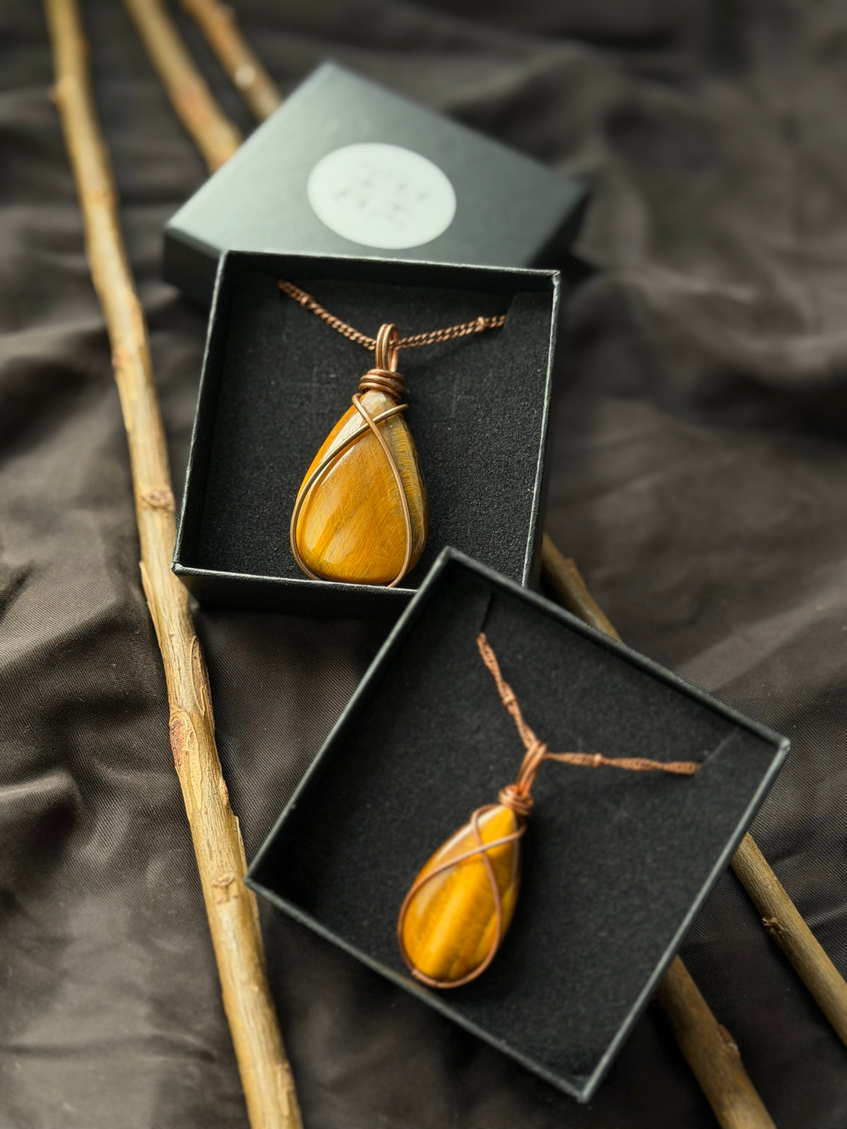 Golden Courage — Tiger's Eye Pendants