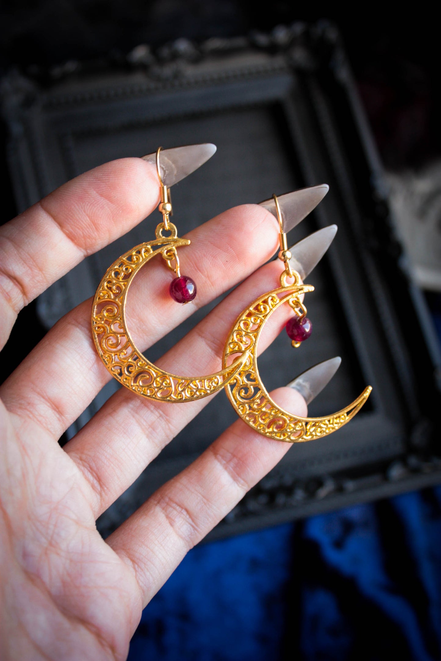 Ornalmental Moon Earrings
