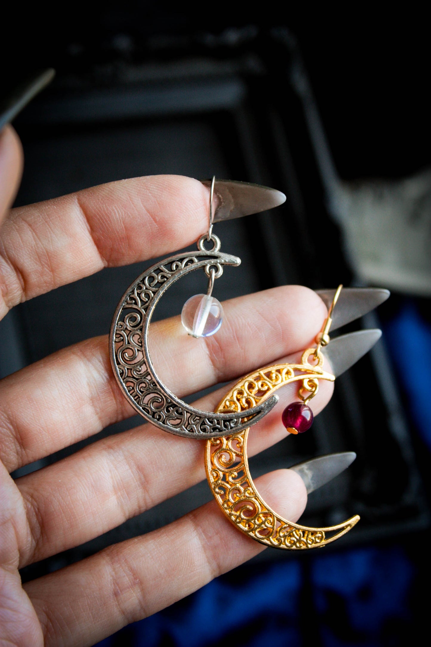 Ornalmental Moon Earrings