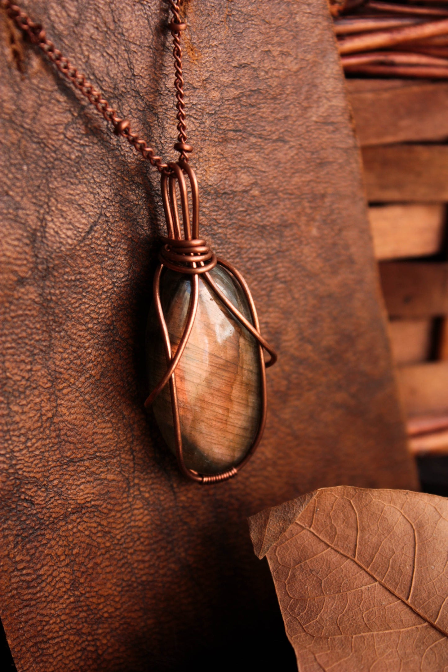 Orange Labradorite Pendants