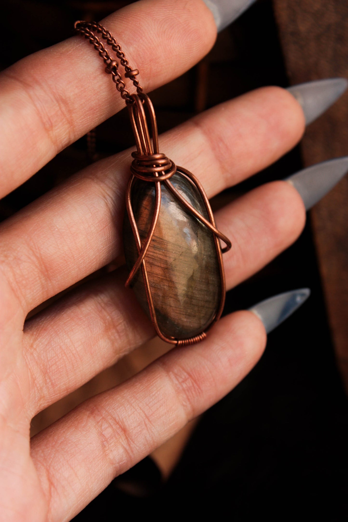 Orange Labradorite Pendants