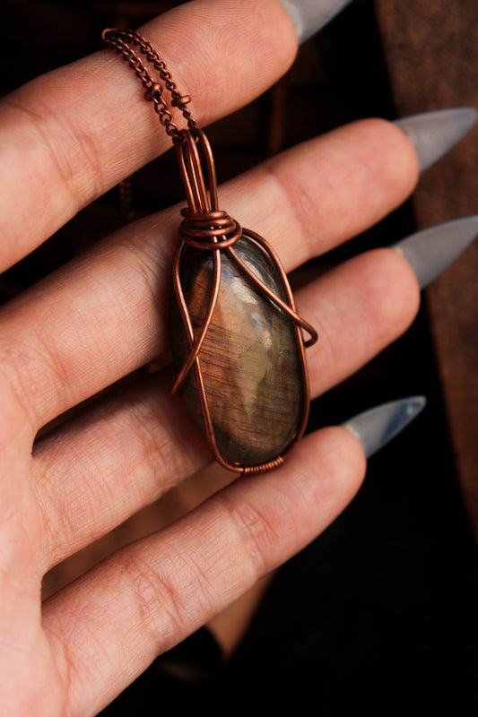 Orange Labradorite Pendants