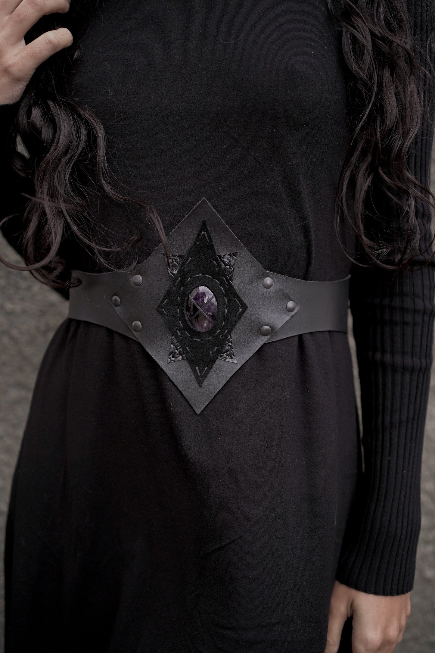 Black Sun Amethyst Belt