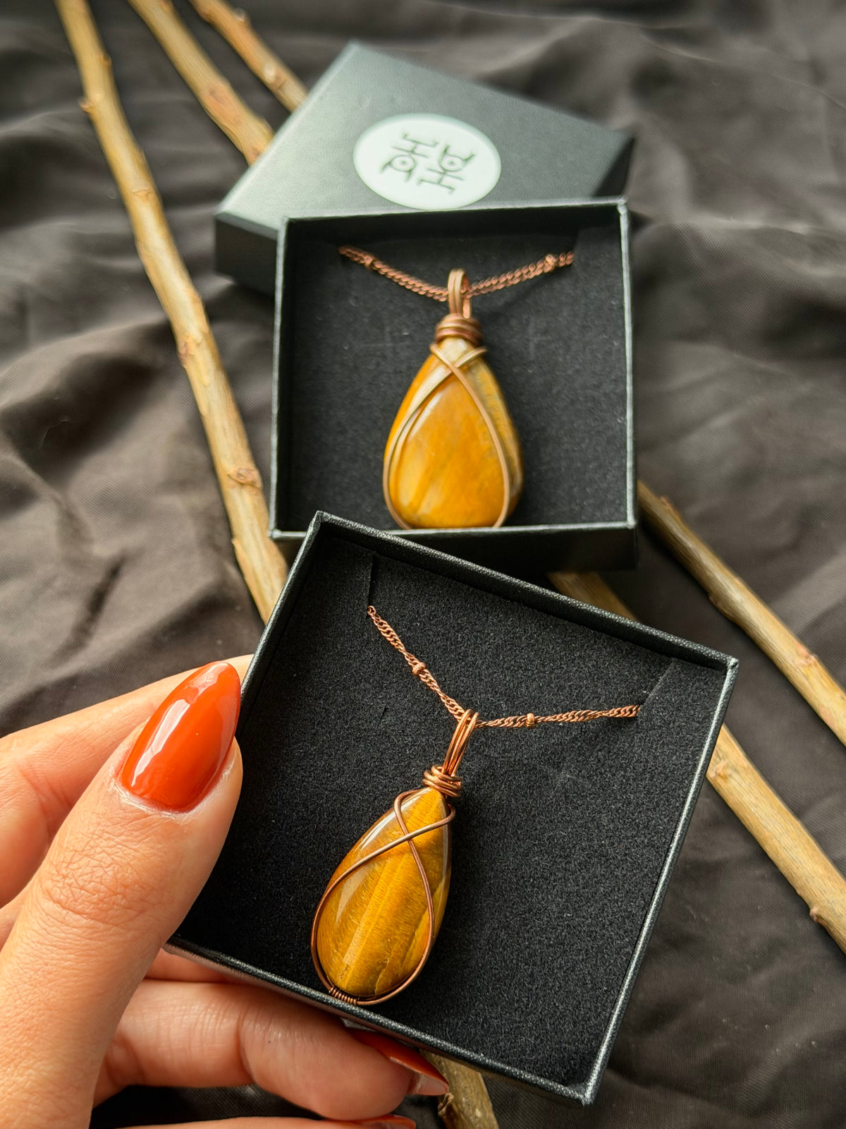 Golden Courage — Tiger's Eye Pendants
