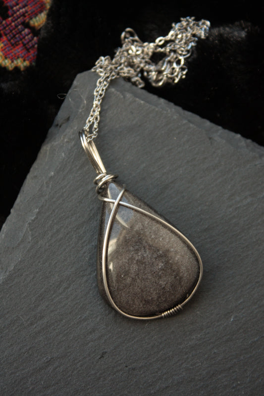 Silver Obsidian Pendant 2