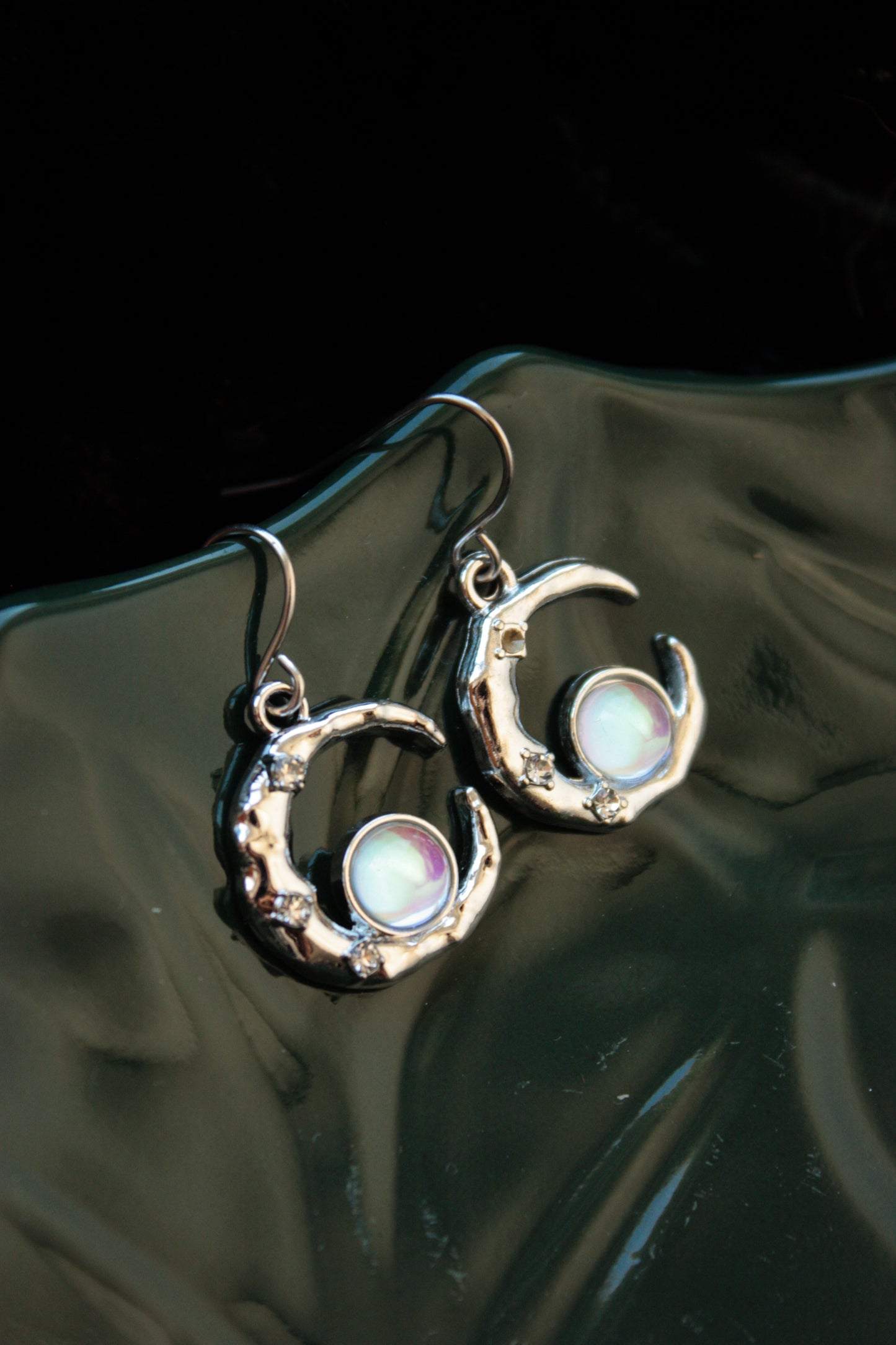 Sparkly Moon Earrings