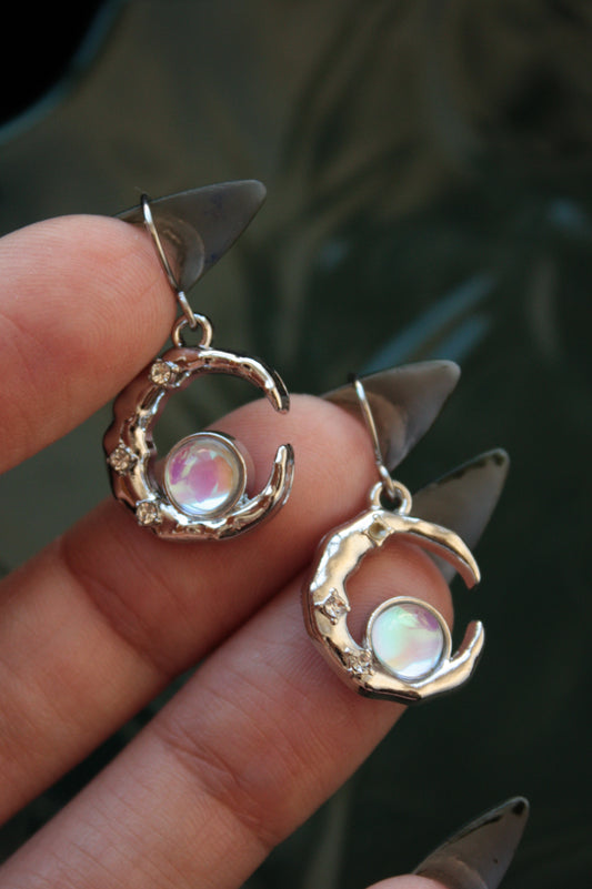 Sparkly Moon Earrings