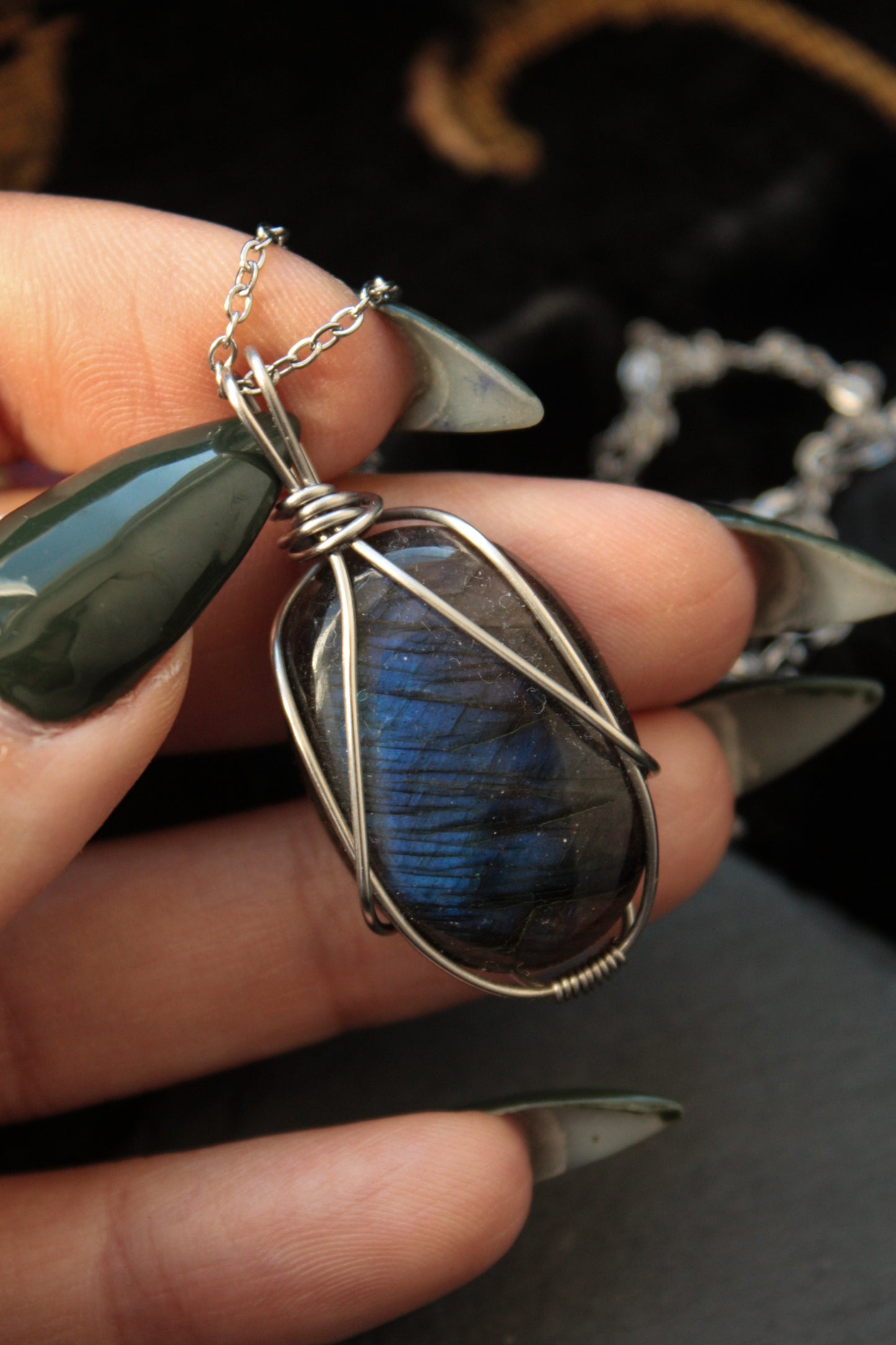 Deep Blue Labradorite Pendant
