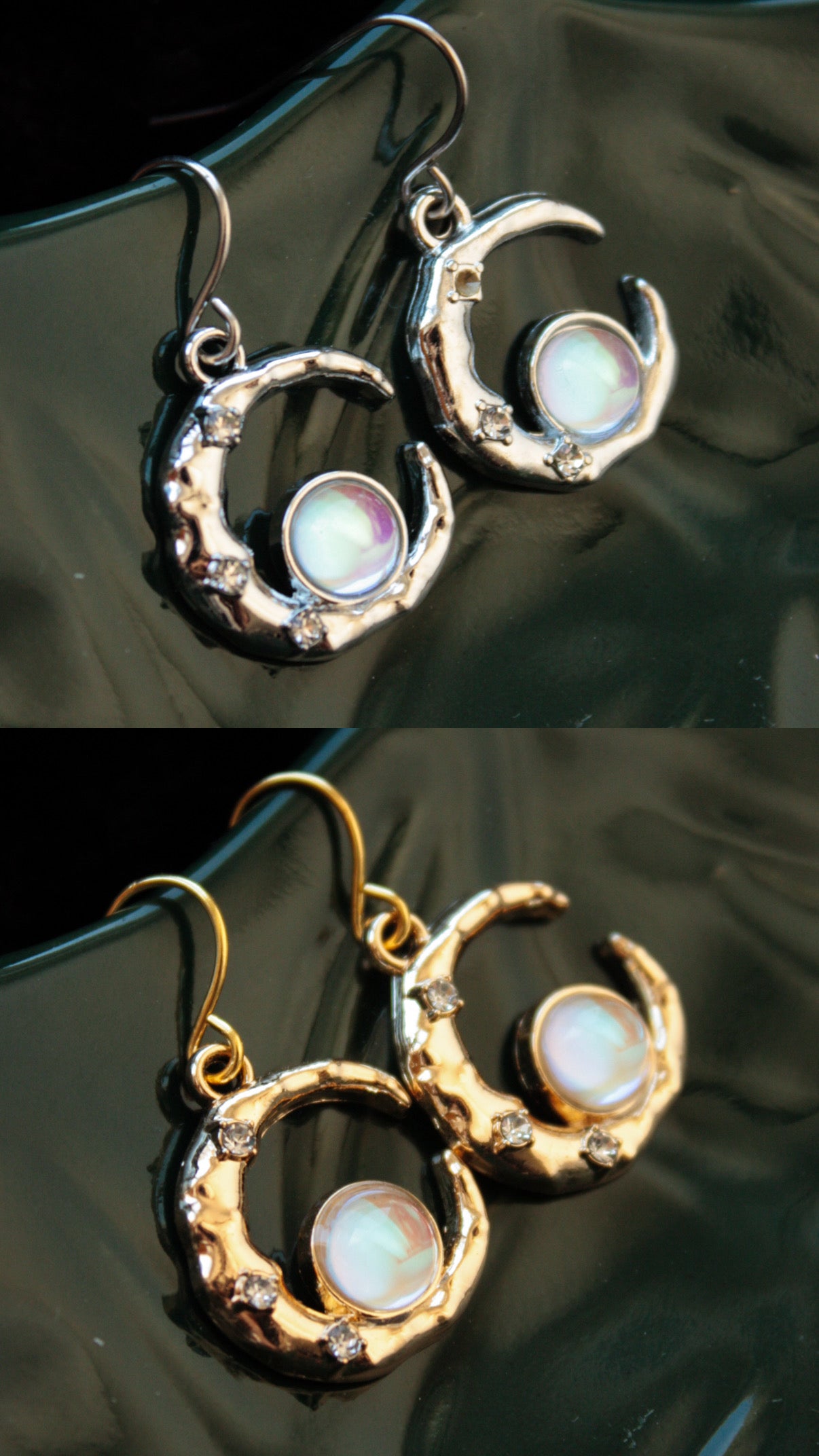 Sparkly Moon Earrings