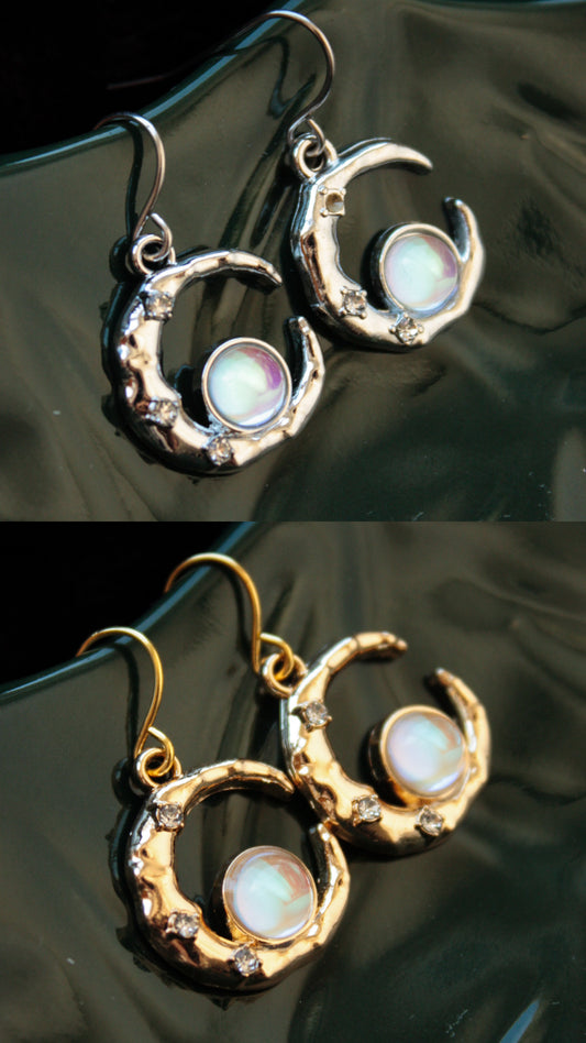 Sparkly Moon Earrings