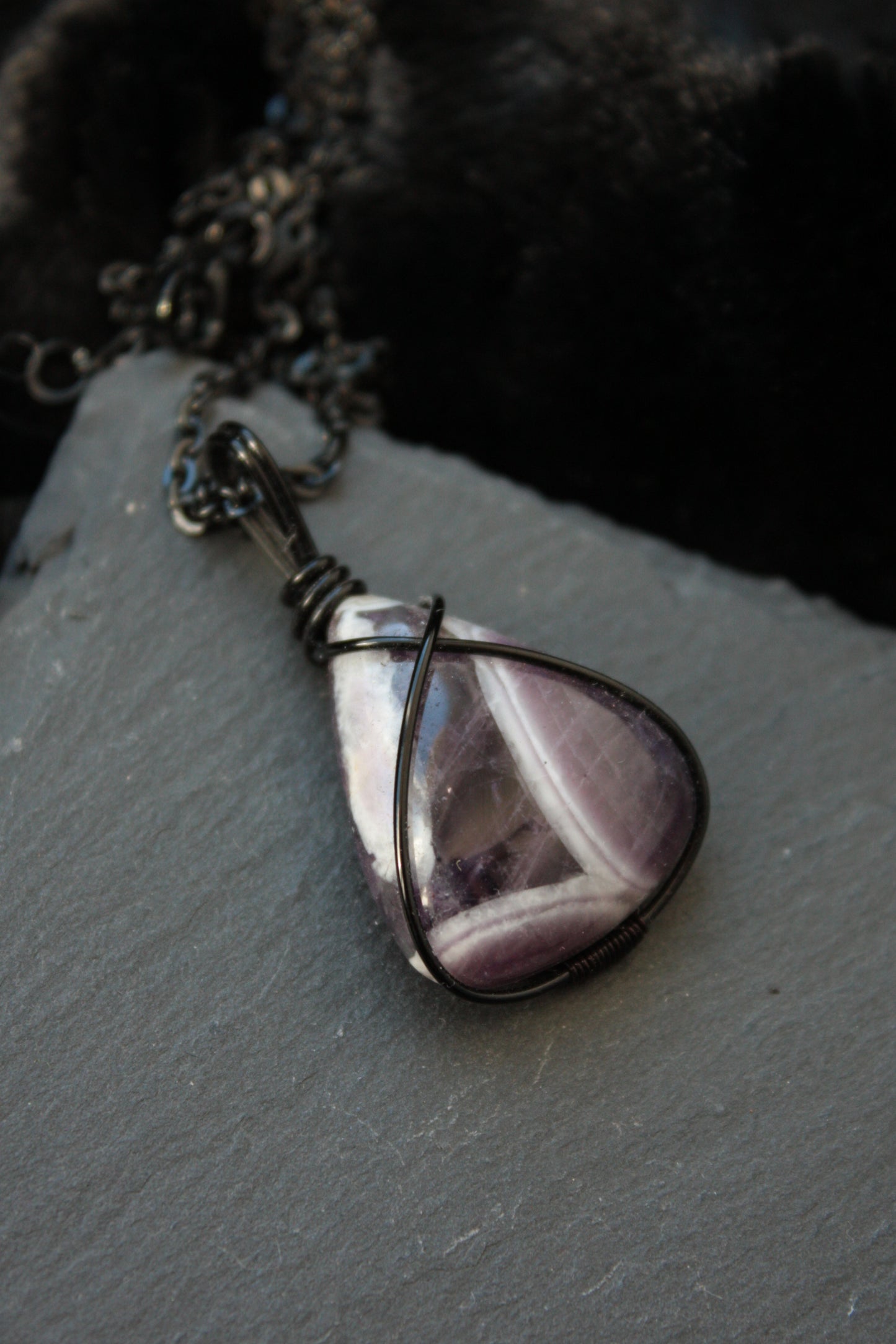 Amethyst with White Quartz Pendant