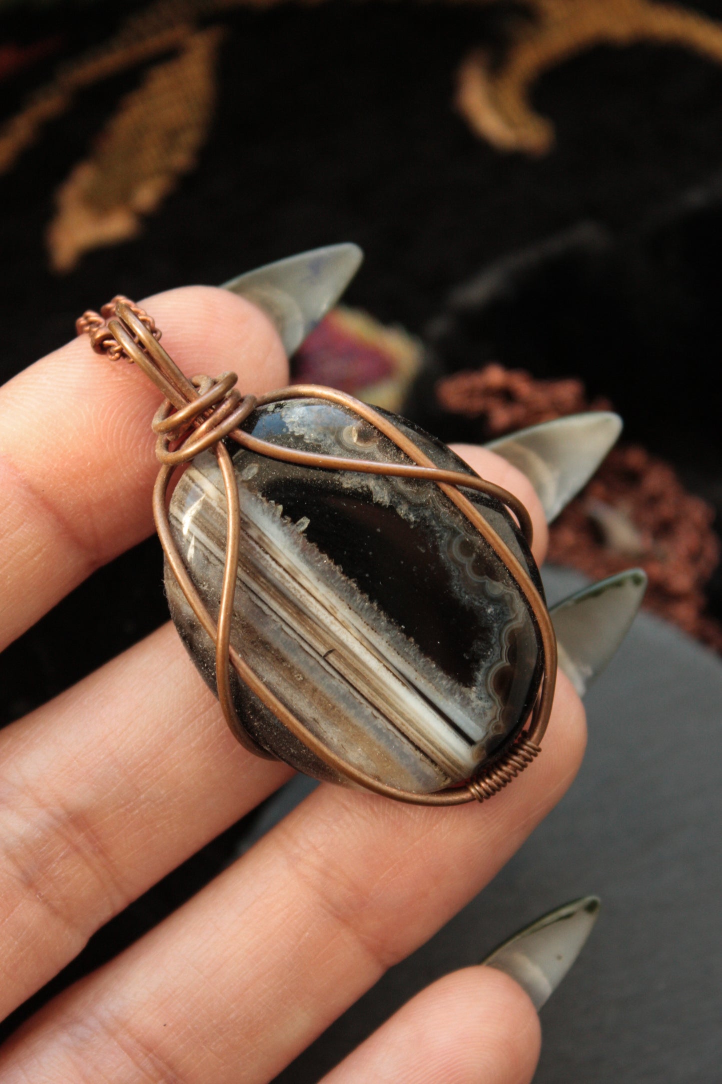 Black Agate Pendant