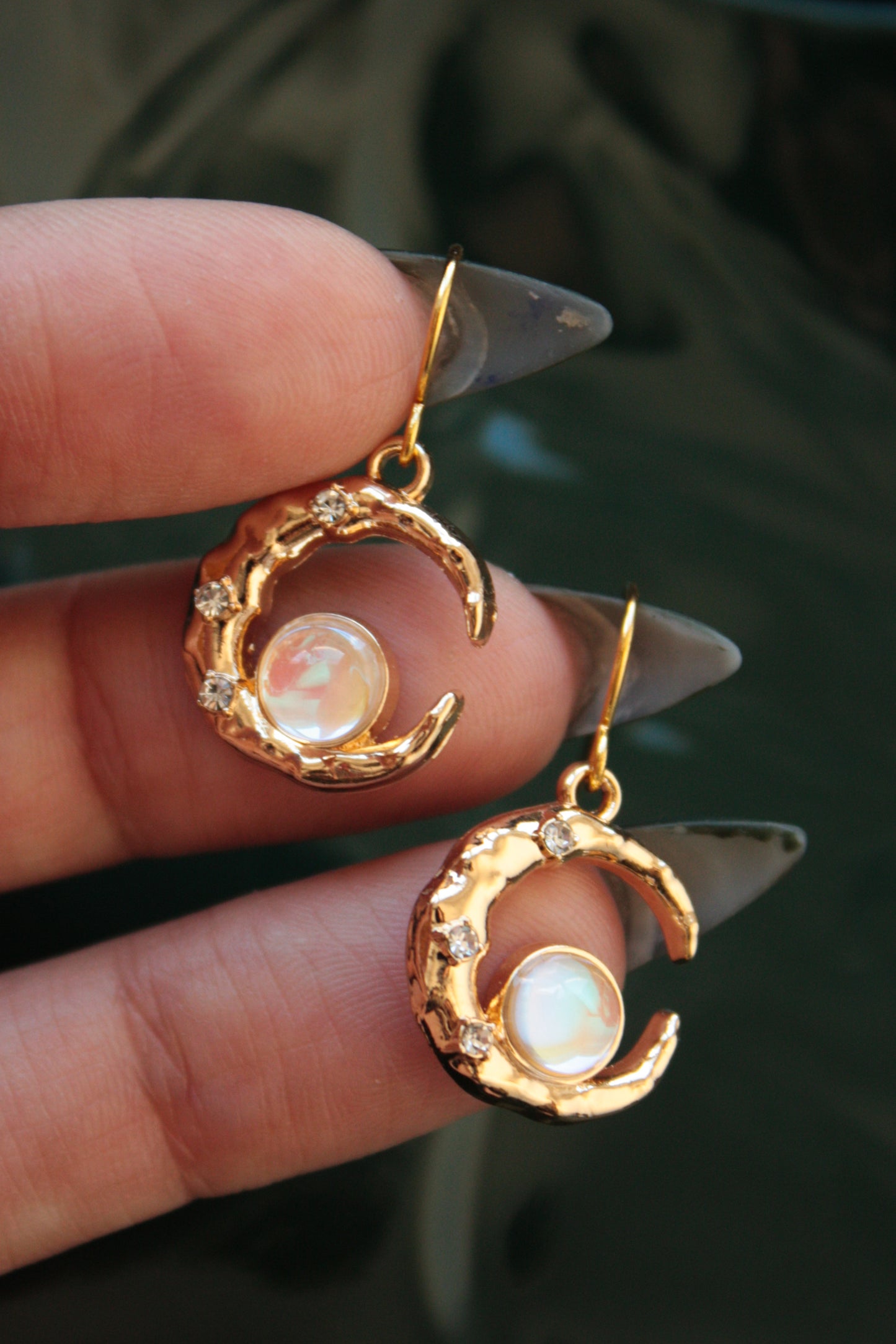 Sparkly Moon Earrings