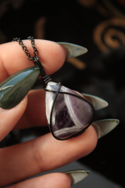 Amethyst with White Quartz Pendant