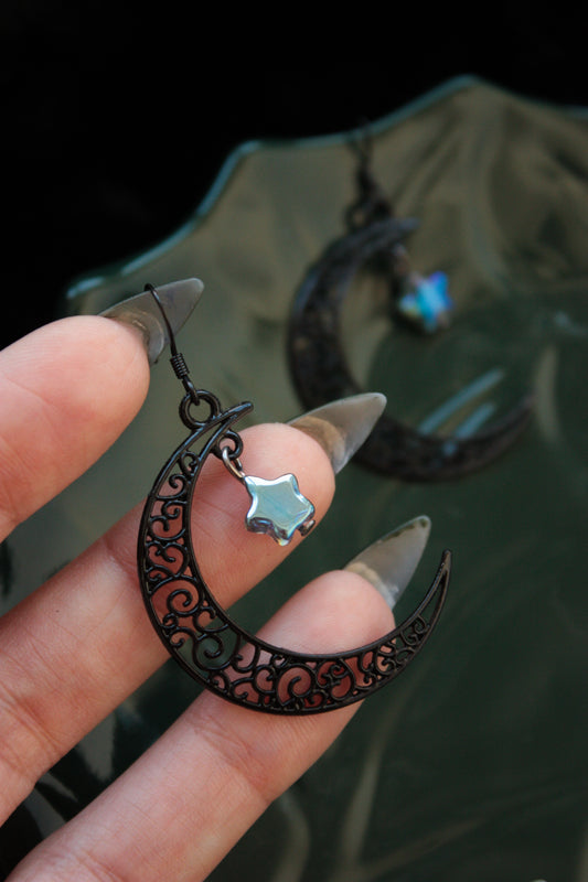 Black Moon Earrings