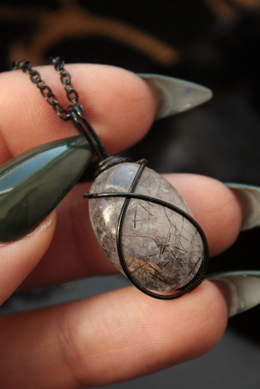 Tourmalinated Quartz Pendant