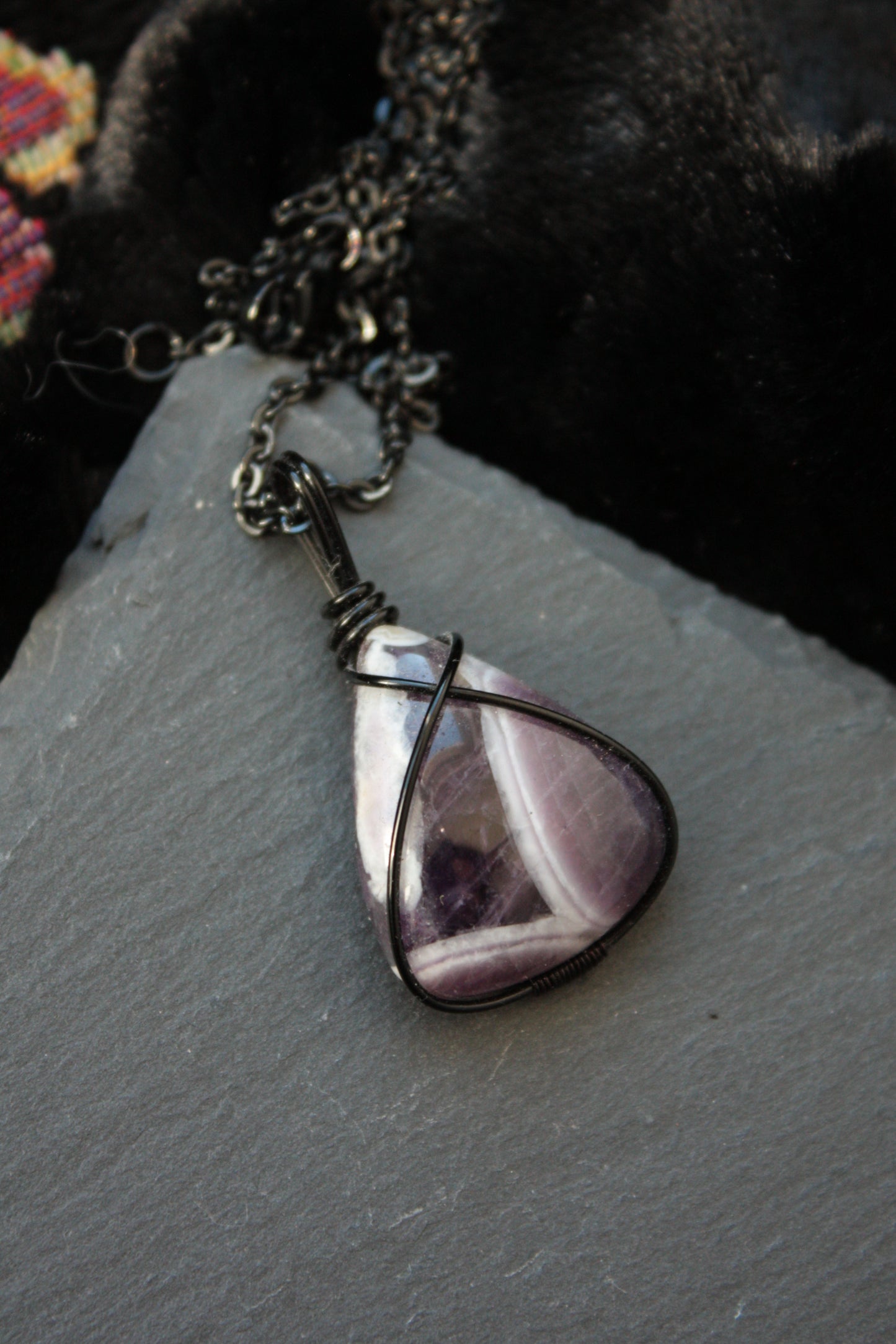 Amethyst with White Quartz Pendant