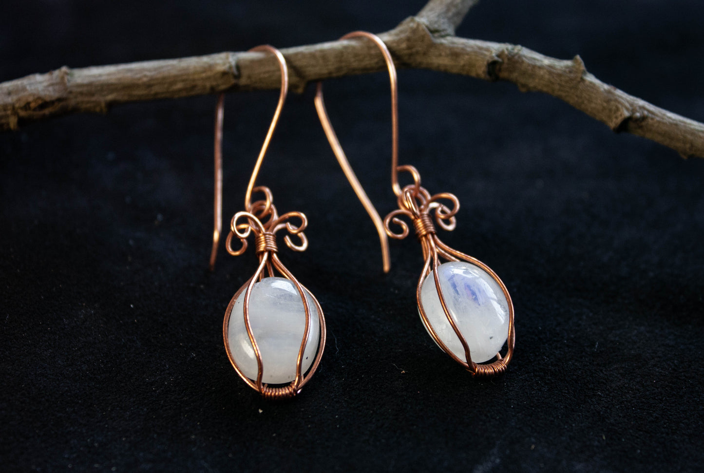 Cage Moonstone Earrings