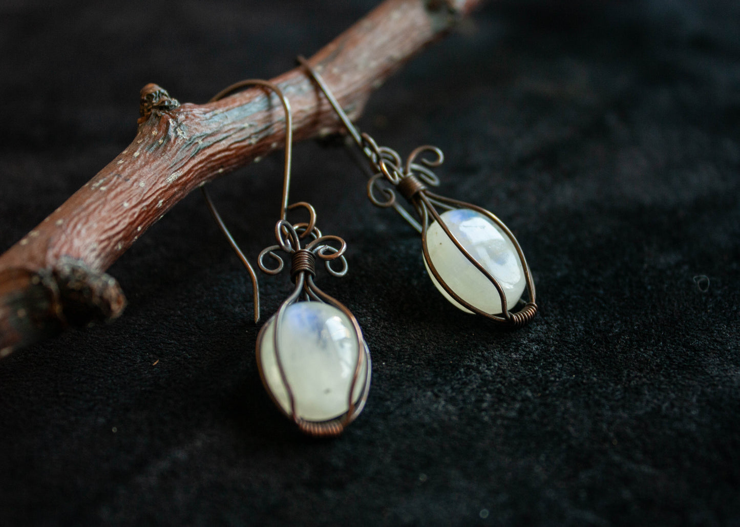 Cage Moonstone Earrings