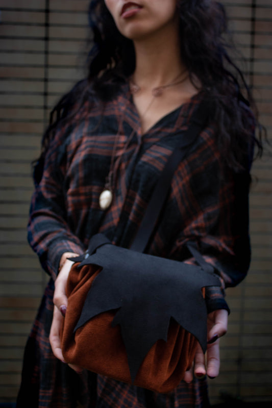 Flora Convertible Leather Bag — Brown